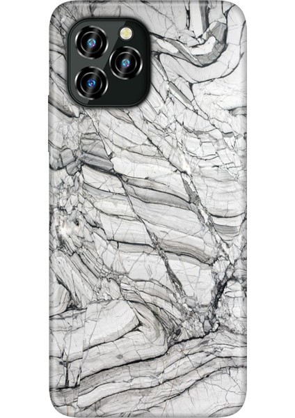 Oukitel C21 Pro Kılıf Silikon Desenli Resimli Uv Kapak Sena Mermer