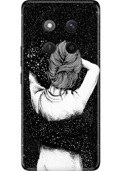 Honor X60 Pro - X9C 5g Kılıf Renkli Silikon Baskılı Tpu Siyah Aşk