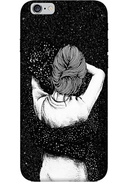 iPhone 6 6s Kılıf Desenli Resimli Hd Silikon Kapak - Siyah Aşk