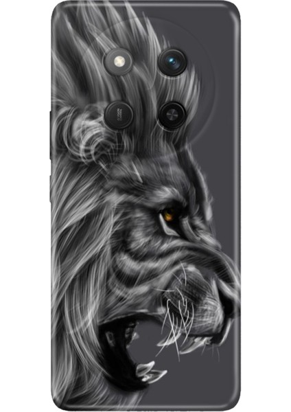 Honor X60 Pro - X9C 5g Kılıf Renkli Silikon Baskılı Tpu Kara Aslan