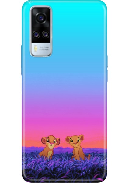 Vivo Y51 Uyumlu Kılıf Desenli Baskılı Silikon Junior Aslanlar
