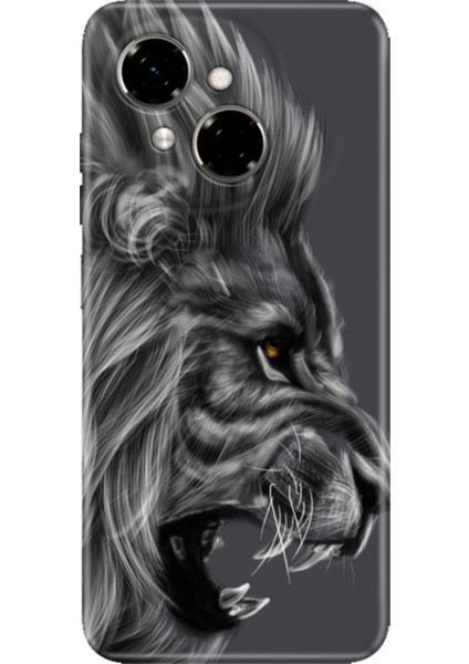 Tecno Spark Go 1 2025 6.67" Kılıf Renkli Silikon Baskılı Tpu Kara Aslan