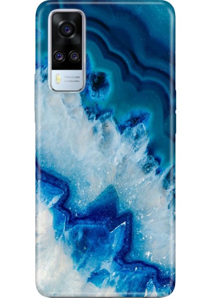 Vivo Y51 Uyumlu Kılıf Desenli Baskılı Silikon Koyu Ametist