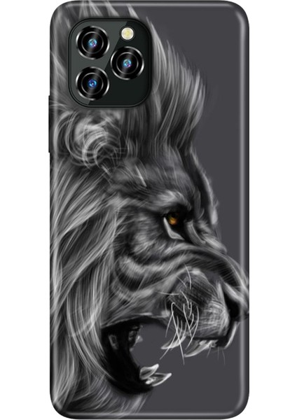 Oukitel C21 Pro Kılıf Silikon Desenli Resimli Uv Kapak Kara Aslan