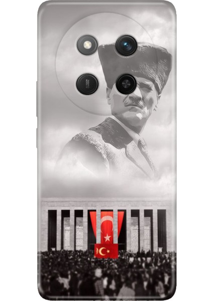 Honor X60 Pro - X9C 5g Kılıf Dekoratif Silikon Baskılı Kapak Gazi Mustafa