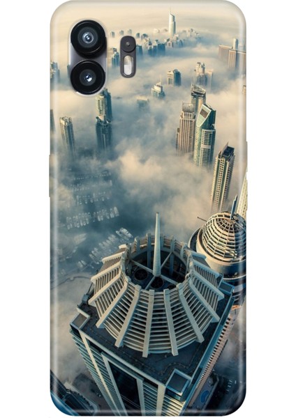 Nothing Phone 2 Uyumlu Kılıf Şeffaf Baskılı Kapak Silikon Dubai Manzara