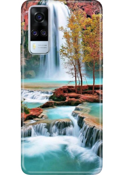 Vivo Y51 Uyumlu Kılıf Desenli Baskılı Silikon Şelale