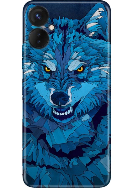 Oneplus 9 Pro Kılıf Silikon Desenli Resimli Uv Kapak Mavi Çizim Kurt