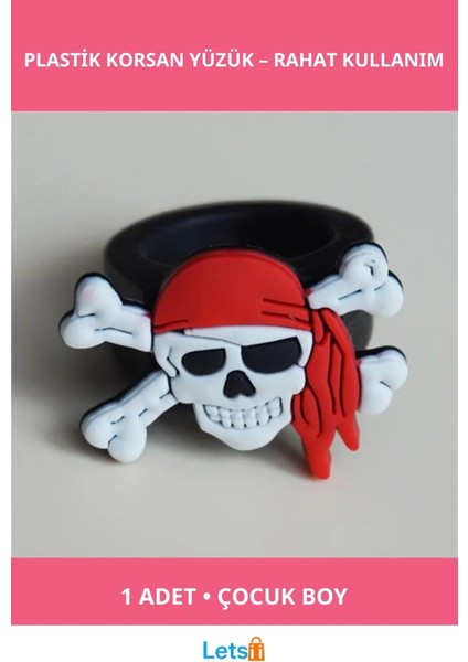 Kuru Kafa Şekilli Eğlenceli Çocuk Uyumlu Plastik Korsan Yüzüğü