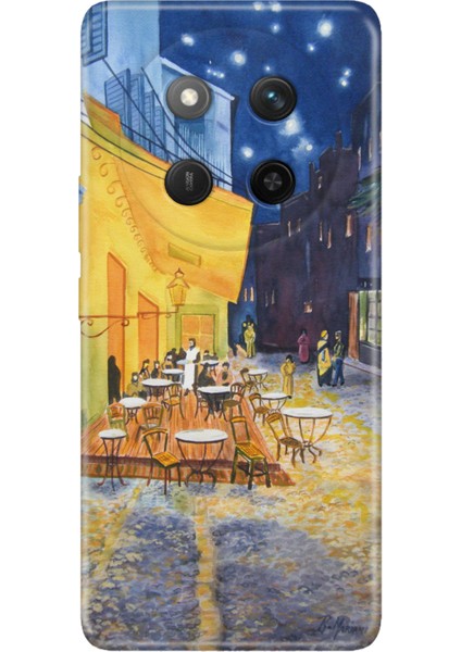 Honor X60 Pro - X9C 5g Kılıf Art Silikon Baskılı Tpu Night Cafe