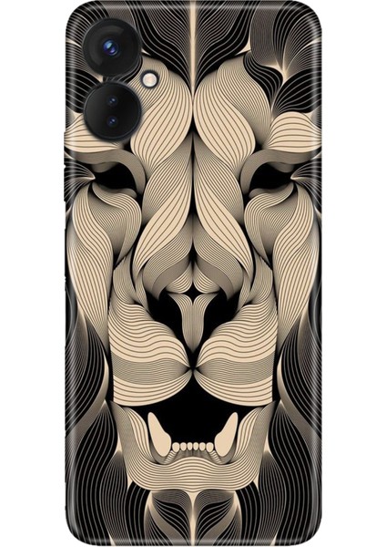 Oneplus 9 Pro Kılıf Silikon Desenli Resimli Uv Kapak Altın Aslan Mandala