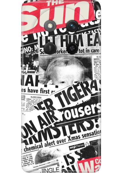 Honor X60 Pro - X9C 5g Kılıf Renkli Silikon Baskılı Tpu Gazete News