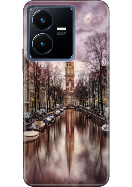 Vivo Y22S - Y35 Uyumlu Kılıf Silikon Desenli Resimli Kapak Amsterdam