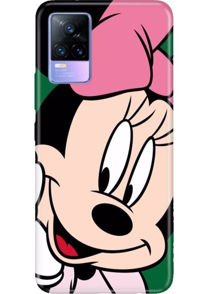 Vivo V21E Uyumlu Kılıf Resimli Desenli Silikon Minnie Smile