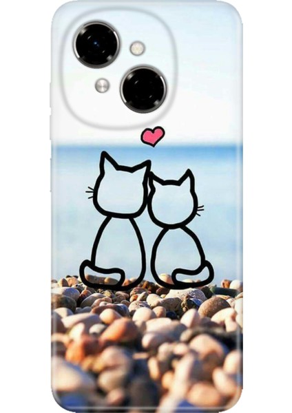 Tecno Spark Go 1 2025 6.67" Kılıf Renkli Silikon Baskılı Tpu Kedilerin Aşkı