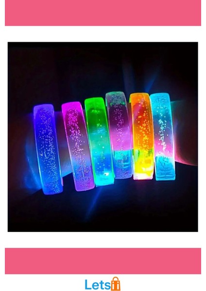 Mavi LED Işıklı Pilli Baskı Yapılabilen Bileklik Bilezik 1,5 cm fırsatları