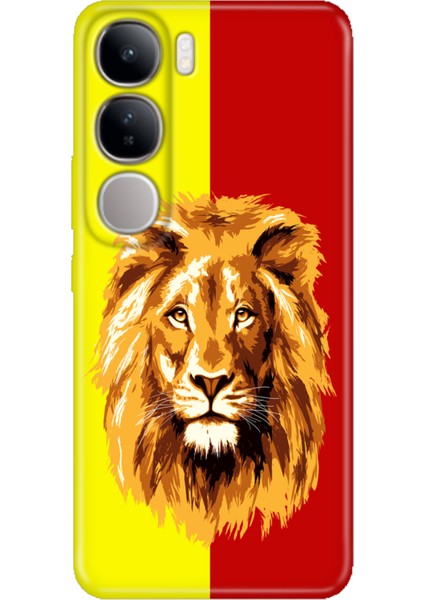 Vivo V40 Lite Kılıf V40 Lite Desenli Tpu Silikon Baskılı Sarı Kırmızı Parçalı Aslan