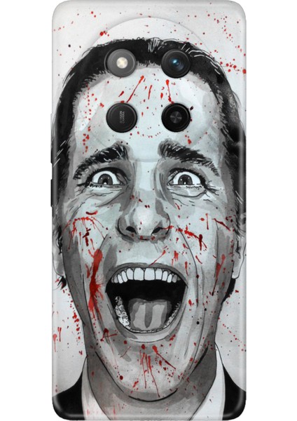 Honor X60 Pro - X9C 5g Kılıf Dekoratif Silikon Baskılı Kapak American Psycho