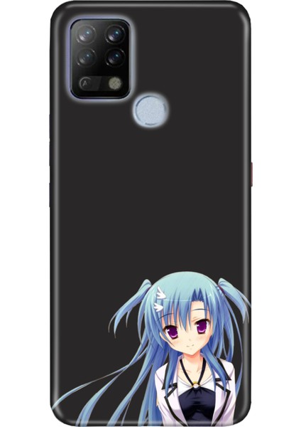 Tecno Pova Neo Uyumlu Kılıf Silikon Desenli Resimli Kapak Mavi Anime Kız
