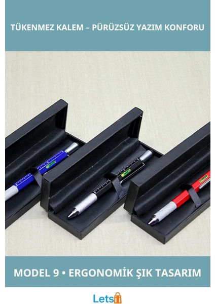 Kutulu Ergonomik Metal Tükenmez Kalem Şık Tasarım