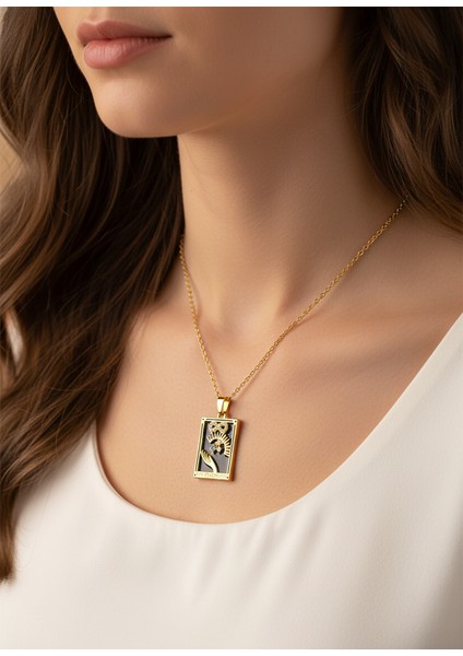 The Magician Tarot Kolye – Paslanmaz Çelik Altın Renk Kadın Kolye modelleri