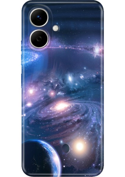 Tecno Spark Go 2 (Km4) Uyumlu Kılıf Renkli Silikon Baskılı Tpu Uzay Boşluğu