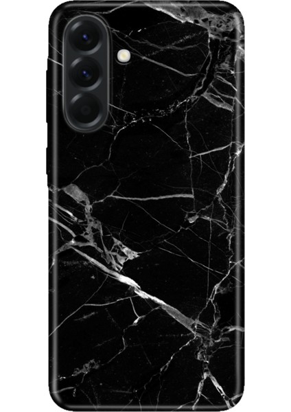 Samsung Galaxy A36 6.7" Kılıf Kamera Koruma Silikon Baskılı Mermer Siyah