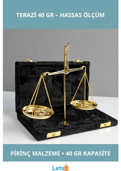 Pirinç Malzemeden Üretilmiş Şık ve Hassas 40 gr Terazi