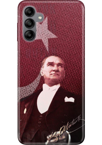 Samsung Galaxy A04S Kılıf Silikon Moderna Desenli M.k Atatürk