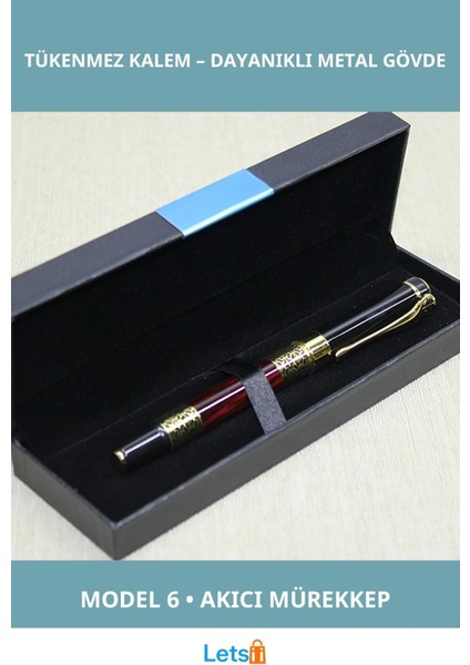 Şık Metal Gövdeyle Ergonomik Kutulu Tekli Tükenmez Kalem