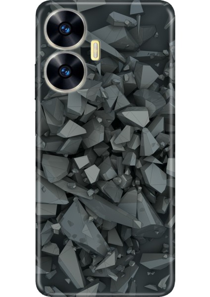 Realme C55 Kılıf Silikon Desenli Resimli Uv Kapak Broken