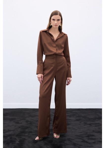Jakarlı Pantolon - Kahve