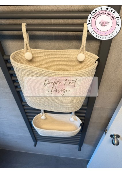 3lü Organizer Tress Çok Amaçlı Düzenleyici Sepet Havlupan Banyo Dekoratif