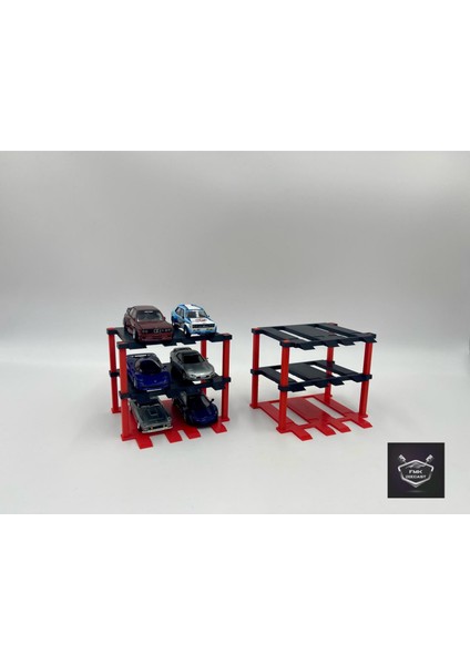 Hot Wheels Arabalar Için 3 Katlı Araba Lift 2 Adet (1:64 Ölçek)