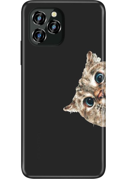Oukitel C21 Pro Kılıf Silikon Desenli Resimli Uv Kapak Cat Look