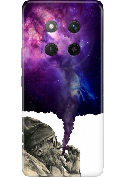 Honor X60 Pro - X9C 5g Kılıf Dekoratif Silikon Baskılı Kapak Smoke