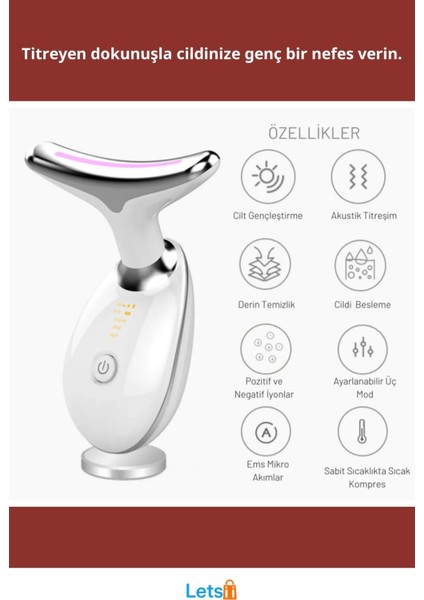 Işık Terapili Kırışıklık Giderici Masaj Cihazı USB Şarjlı fiyatları