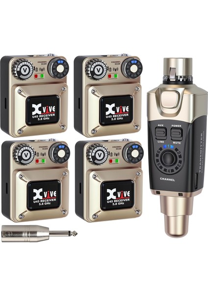 XV-U45R4 4 Alıcı + 1 Vericili Kablosuz In-Ear Monitör Sistemi