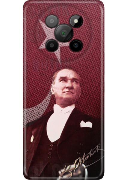 General Mobile Phoneix 5g Kılıf Renkli Silikon Baskılı Tpu M.k Atatürk