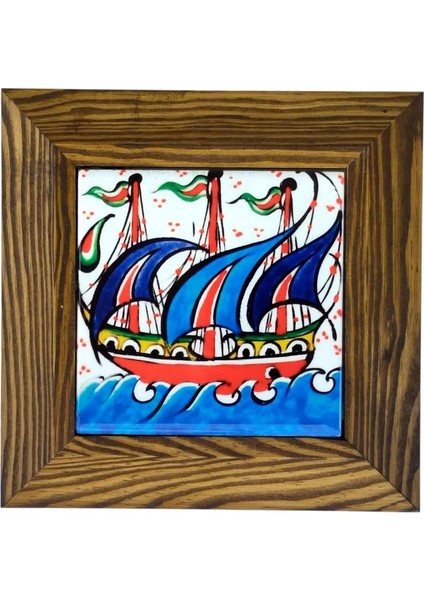 Çerçeveli Gemi Motifli Seramik Tablo, SRMK-2025207