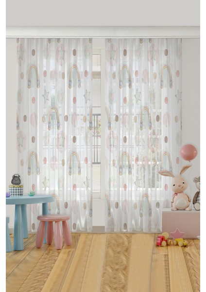 Balerin Kelebek ve Çiçekli Çocuk Odası Tül Perde fiyatları