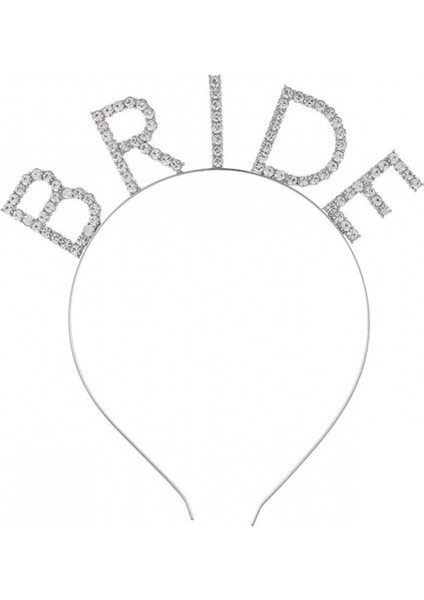 Bekarlığa Veda Mega Boy Kristal Taşlı Gümüş Bride Taç Gelin Tacı 20X21 cm (K95) fiyatları