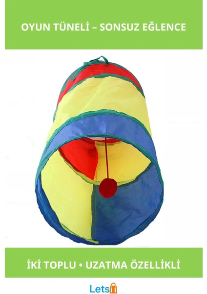 50 cm Uzunluk 25 cm Çap Kedi Oyun Tüneli