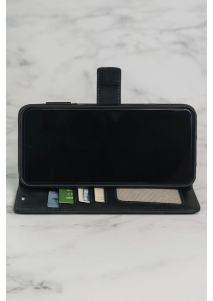 Reeder S23 Pro Max Kılıf %100 Hakiki Deri Kapaklı Kartlıklı Standlı Lacivert fiyatları