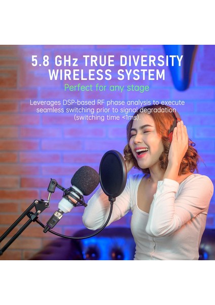 XV-U35C Kondenser Mikrofonlar Için 5.8ghz Kablosuz Bağlantı Sistemi indirimleri