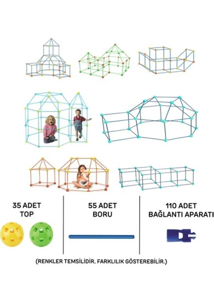 Kale Yapı Seti Oyun Çadırı Zeka Geliştiren 200 Parça Kendin Yap Yaratıcı Aktivite Inşa Seti modelleri