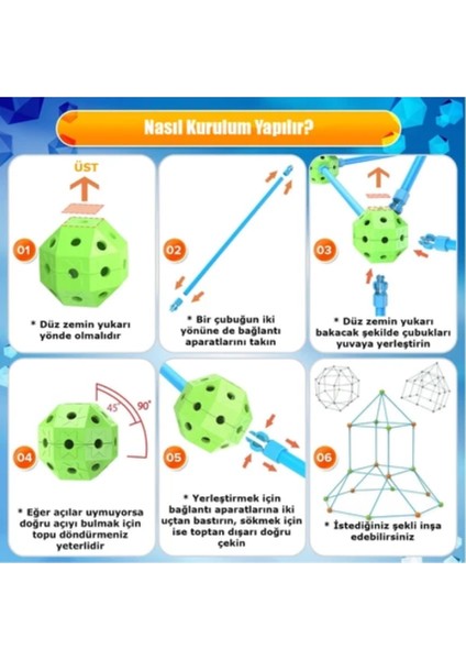 Kale Yapı Seti Oyun Çadırı Zeka Geliştiren 200 Parça Kendin Yap Yaratıcı Aktivite Inşa Seti indirimleri
