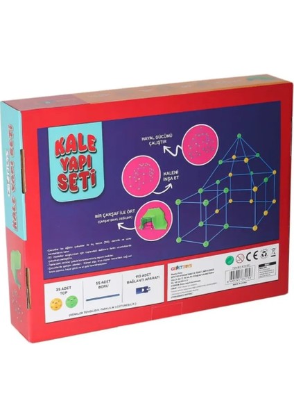 Kale Yapı Seti Oyun Çadırı Zeka Geliştiren 200 Parça Kendin Yap Yaratıcı Aktivite Inşa Seti