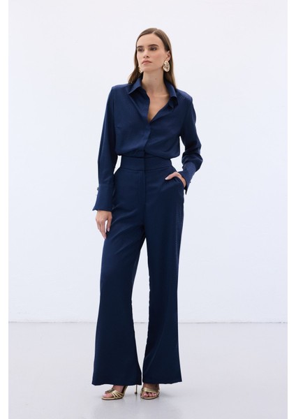 Jakarlı Pantolon - Lacivert modelleri