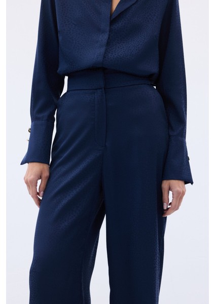 Jakarlı Pantolon - Lacivert